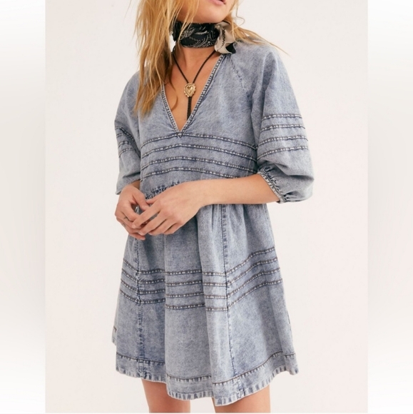 Free People Dresses & Skirts - Free People denim babydoll dress